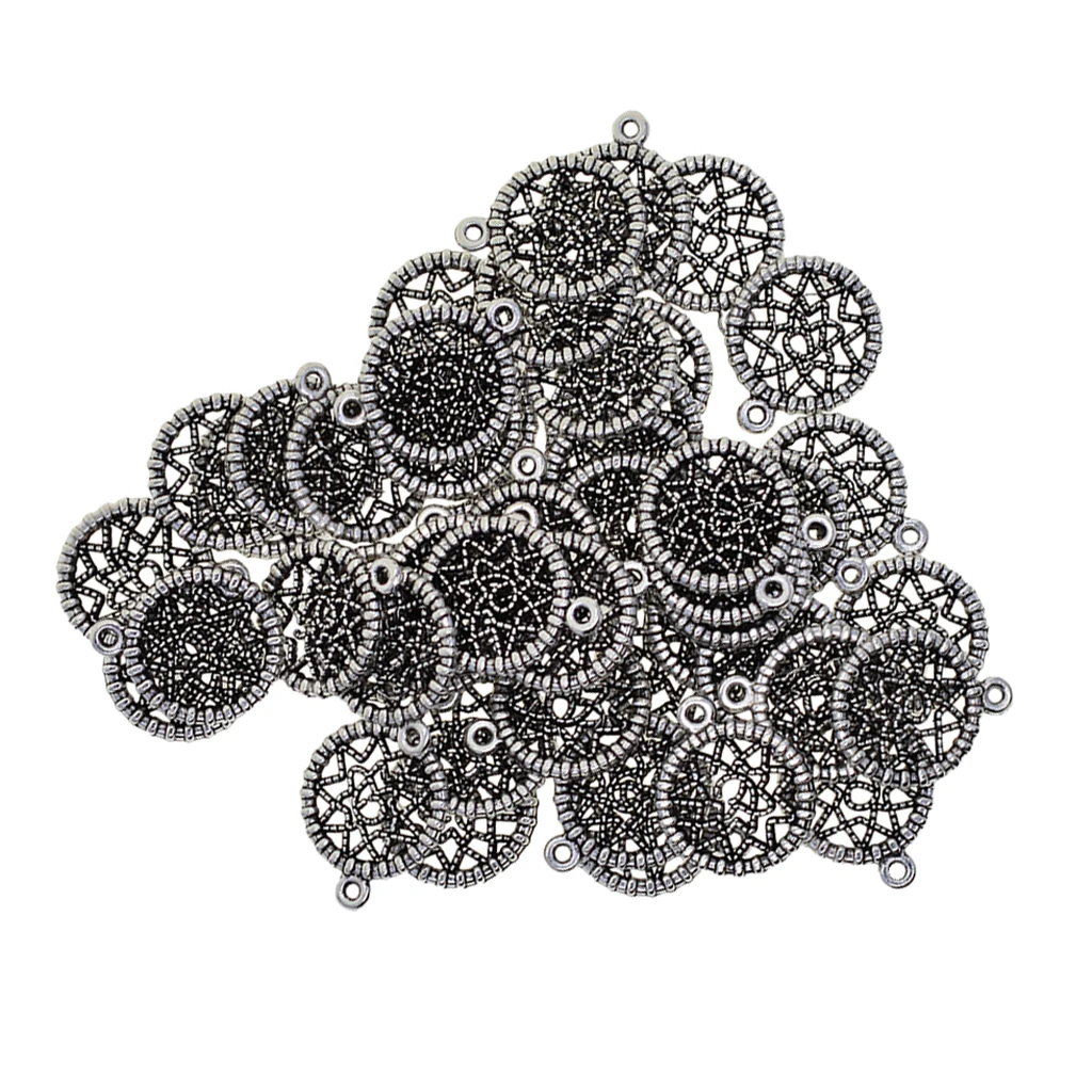 50pcs Tibetan silver color Dreamcatcher Charms Pendants Dangle Bead for Jewelry Making Craft fit Necklace Bracelet Choker Keyrings DIY