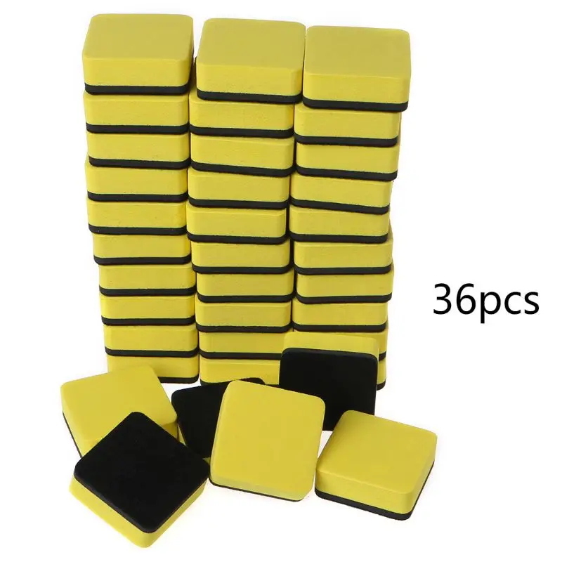 36 шт ластики для сухого стирания Магнитный ластик для доски досок ластик сухой ластик - Цвет: Yellow