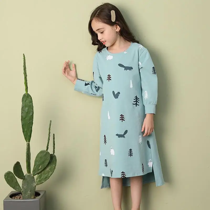 Новая Осенняя детская пижама с длинными рукавами для сна для девочек осенняя одежда для родителей и детей - Цвет: 1