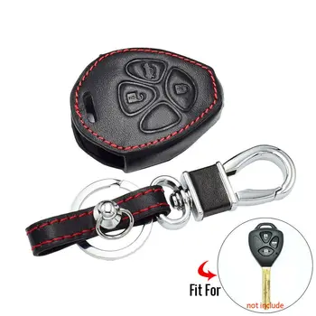 

For Toyota Prado Mark Corolla Camry Reiz PU Leather 3 Buttons Keyless Remote Black Fob Cover Protector Case