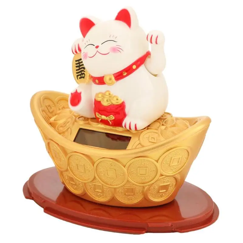 На солнечных батареях Maneki neko богатство трясущиеся руки счастливый кот манящий удачу милый кот для дома автомобиль Отель Ресторан Декор Ремесло