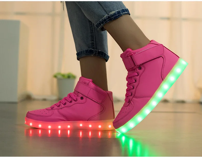 Autumn Winter Children Shoes Men's Shoes Girls Boys Kids Warm Sports Light Shoes USB Charging High To Help Shoes Girls Sneakers