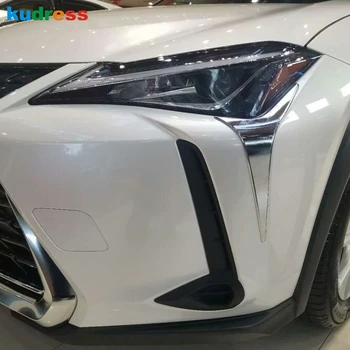 

For Lexus UX 200 250h 260h 2019 2020 2021 Chrome Front Headlight Eyelid Cover Trim Head Light Lamp Strip Frame Car Styling