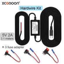 자동차 충전 하드 와이어 코드 케이블, 미니 마이크로 C 타입 USB, DC 12V ~ 5V 2A 3.1M, 대시 캠 캠코더 차량 DVR 자동 충전