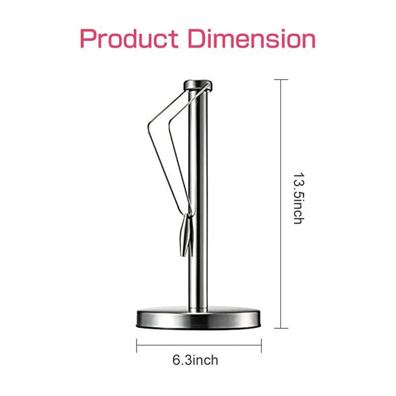 Держатель бумажного полотенца из нержавеющей стали держатель бумажного полотенца с нескользящим ковриком подходит для стандартных и больших размеров рулонов для кухонной столешницы