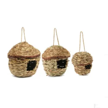 

Hand-woven bird cage straw woven bird nest lark bird cage ecological bird nest cage bird house bird house wood bird tent