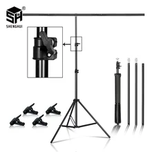 Support de cadre de Support de fond en métal en forme de T plusieurs tailles pour la photographie Photo Studio vidéo Cromakey écran vert(China)