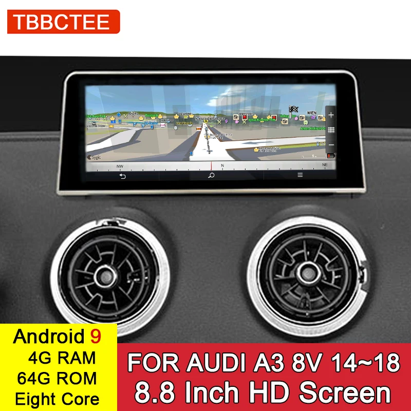 Android 9.0 8 Core 4GB 64GB For Audi A3 8V 2014~2018 MMI 2G 3G RMC Android Car Multimedia Player Stereo Radio GPS Navigation