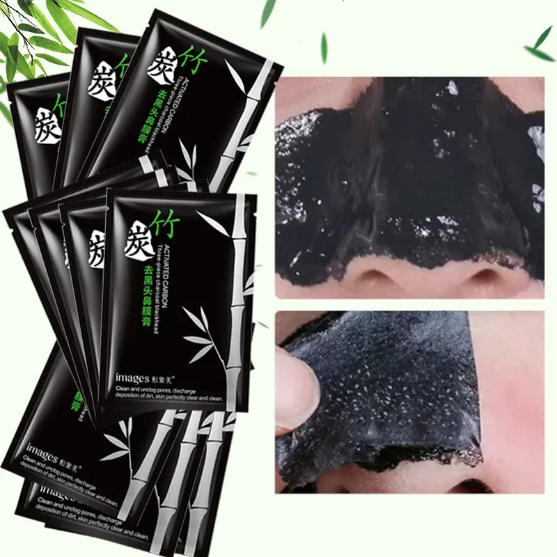 

Bamboo Charcoal Removes Blackhead Mask Sticker Cleaner Nasal Cream Cleanses Acne-Remover Skin Care Oil Tightens Skin 6g*10pcs
