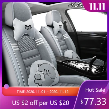 

KADULEE FLAX car seat cover set for suzuki baleno peugeot 607 hyundai creta ix25 citroen ds4 ds5 ds7 ds3 seat cover cars