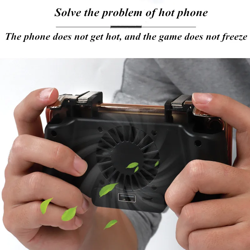 F1 Mobile Phone Gamepad Joystick for PUBG Game Cooling Fan L1R1 Trigger Shooting for IPhone Android Gaming Accessorie Controller