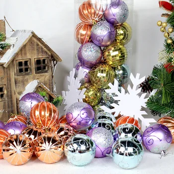 

24pcs Christmas Tree Toys Decorations Ball Bauble Xmas Party Hanging Ball Ornaments Decorations for Home New Year Navidad