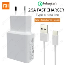 Xiao mi оригинальное зарядное устройство 2.5A 9 V/2A EU быстрый QC 3,0 type-C USB кабель для передачи данных дорожный адаптер для зарядного устройства для mi 5 6 8 Red mi Note 7