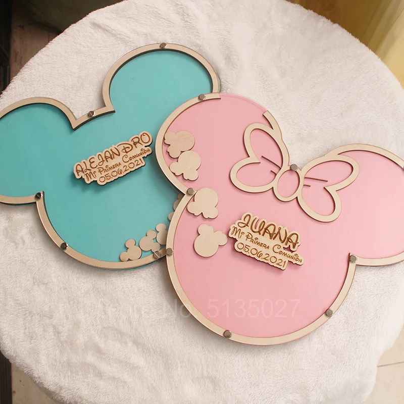 Baby shower Wedding Mouse Guest book Drop top box Drop Box bo