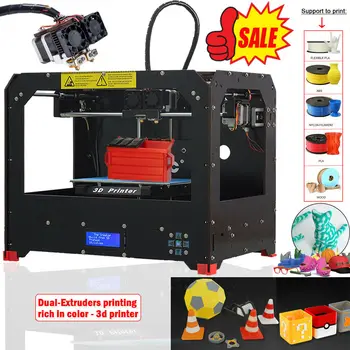 

CTC 3D Printer Dual Extruder + Dual nozzle Two Color Printing 3d Printer / send 0.3KG Abs or Pla Spools for free US Stock