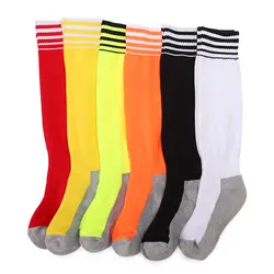 Детские дышащие футбольные носки высокие носки для мальчиков и девочек, спортивные носки выше колена для школьной улицы