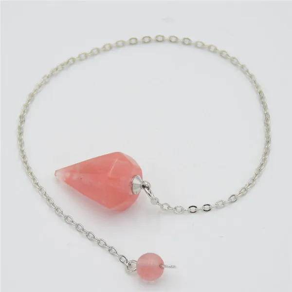 Watermelon Crystal Для мужчин и женщин рейки маятник натуральный камень амулет лечебная подвеска-кристалл маленький размер аметисты Лапис медитация шестиугольные Маятники - Окраска металла: Watermelon Crystal