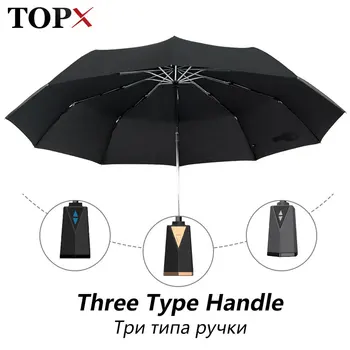 

Hexagonal Handle 125CM Automatic Big Umbrella Rain Women 3Fold Wind Resistant Large Umbrella Men Travel Business Car Umbrellas