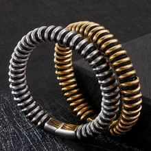 316 браслет из нержавеющей стали для мужчин браслеты с подвесками titanium стали персонализированные плетеный кожаный браслет