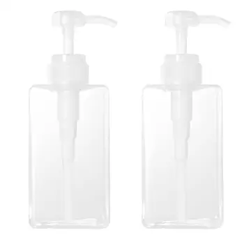 

2PCS Press Pump Bottle Plastic Subpackaging Bottle Travel Dispenser Container Portable Lotion Bottle for Liquid Soap Lotion