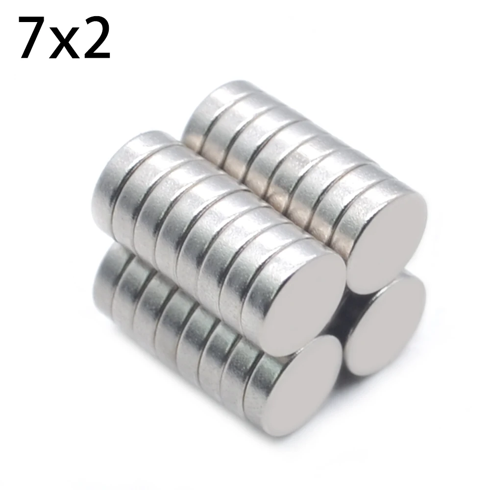 

Wholesale 1000pcs N50 Super Strong Round Disc De Imanes 7mm x 2mm Rare Earth Neodymium Magnet 7 * 2