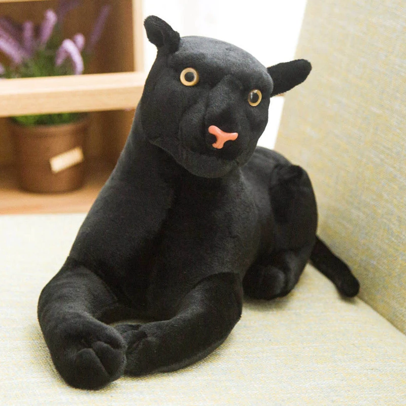 Hot 1PC 30-46CM Simulation Animal Big Leopard Plush Toys Black Panther Soft Stuffed Pillow Doll For Children | Игрушки и хобби