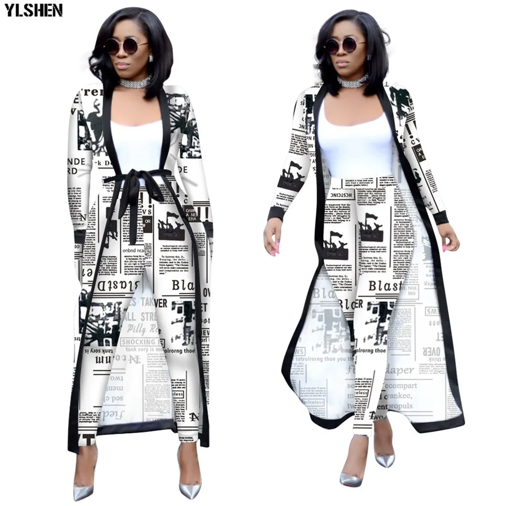 Print African Dresses for Women 2 Piece Set Dashiki Plus Size African Clothes Africa Clothing Pants Suit Bazin Robe Africaine 30