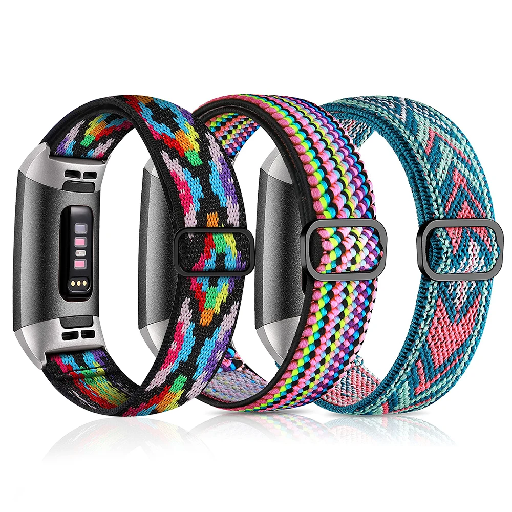 Эластичный ремешок Essidi для Fitbit Charge 5 4 3 2 тканевый спортивный браслет SE наручных