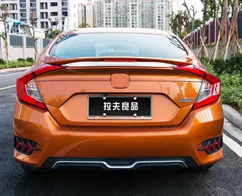 

High Quality ABS PAINT REAR WING TRUNK LIP SPOILER FOR Honda Civic 2016 2017 2018 2019 2020 (With Lamp)
