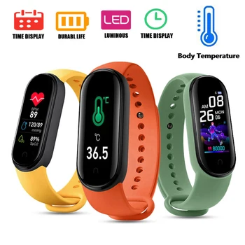 

M5 Pro Smart Watch Bracelet IP67 Waterproof Body Temperature Monitors Fitness Tracker Smartband Fitness