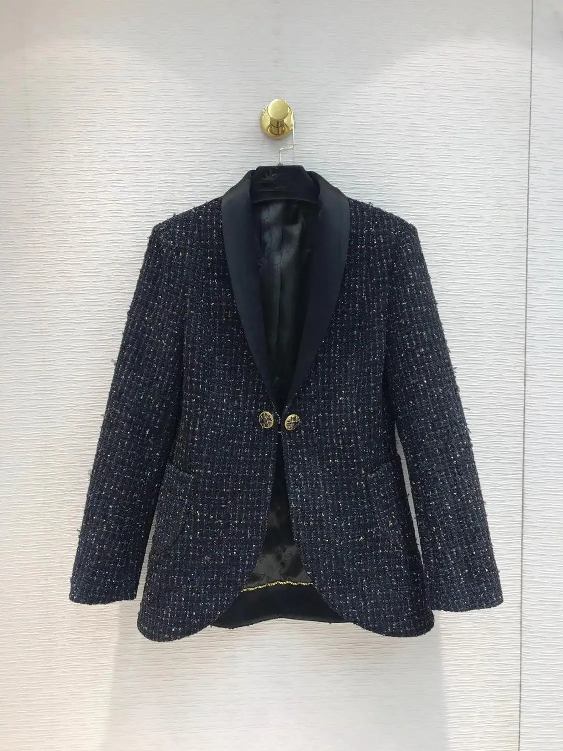 

2019FW winner new women high quality tweed blazer coat female silk lining jacket tweed coat rmsx 8.31