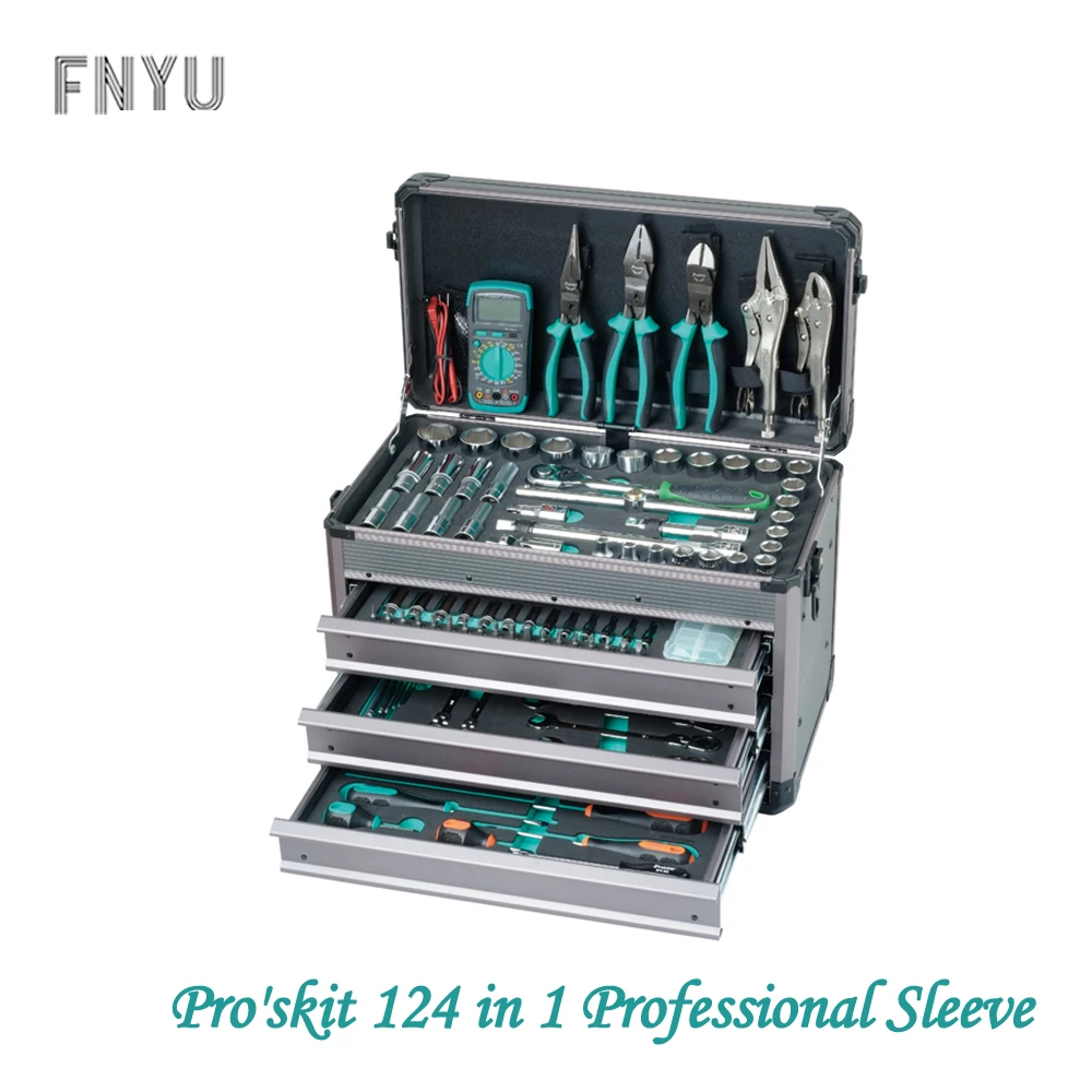 Pro'skit 124 в 1 Профессиональный рукав набор инструментов профессиональный ремонт и