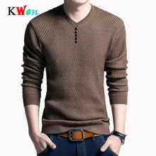 Свитер мужской Повседневный пуловер с v-образным вырезом Мужская Осенняя тонкая рубашка с длинным рукавом мужские свитера трикотажные кашемировые шерстяные пуловеры