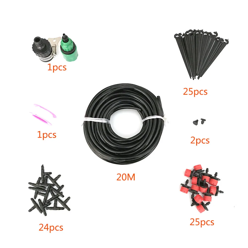 20 м наборы шлангов, автоматический набор микрокапельного орошения, система полива растений с регулируемой капельницей, умный контроллер, набор IT242