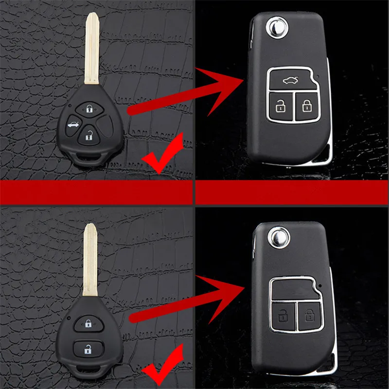 

XIEAILI OEM Modified Flip Folding Remote Key Case Shell For Toyota Reiz/Camry/Rav4/Yaris Key Fob Case S21