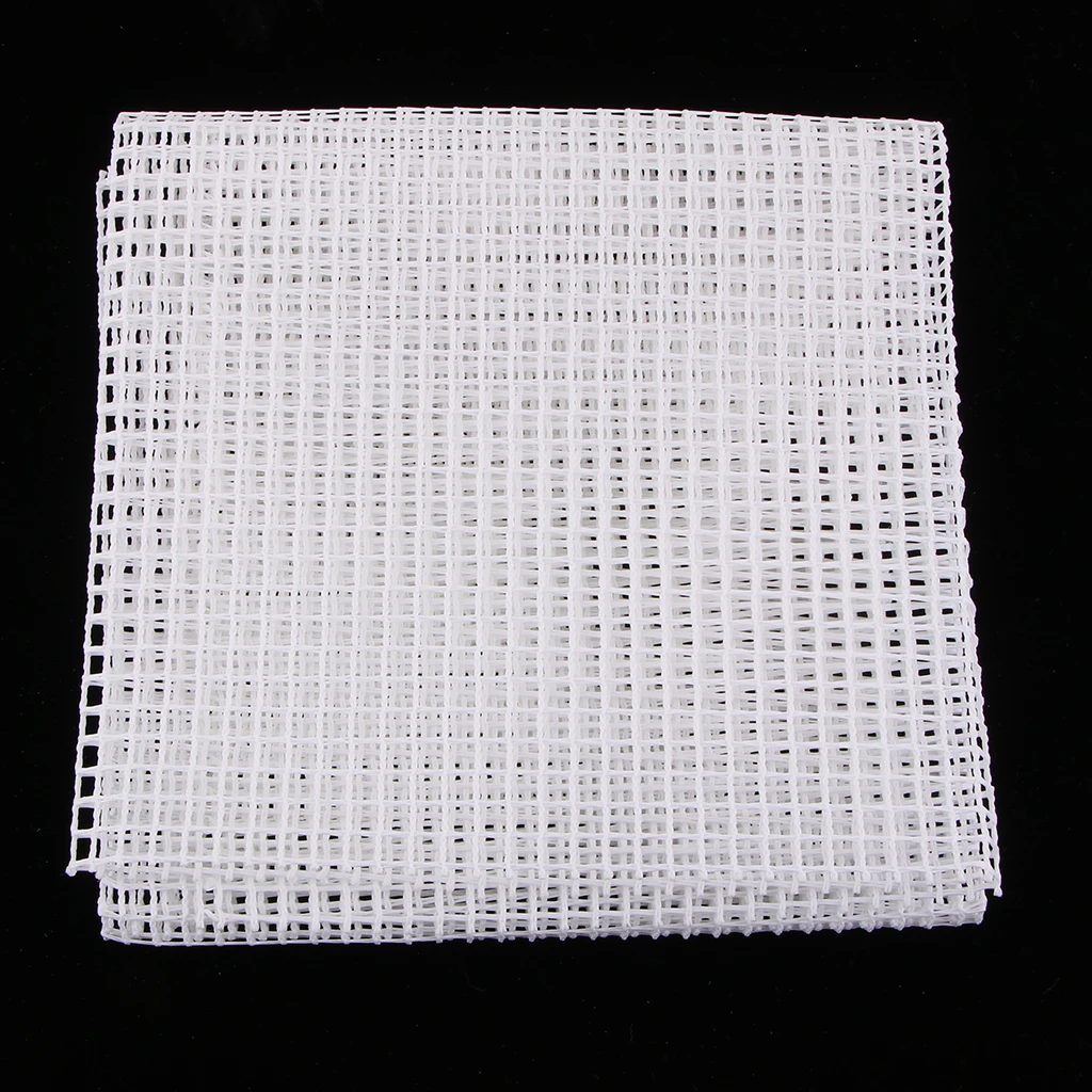 Blank White Canvas Mesh & Wooden Handle Bent Latch Hook Rug Tapestry DIY Kit