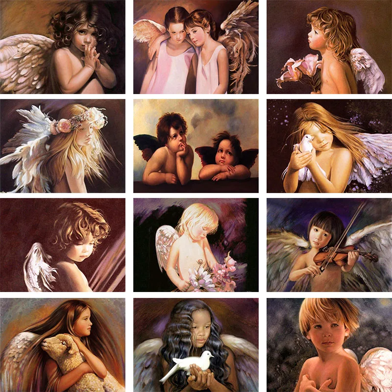 

Full Square Drill Diamond Embroidery Angel Rhinestone of Picture 5D DIY Diamond Painting Girl Gift Home Room Decoration