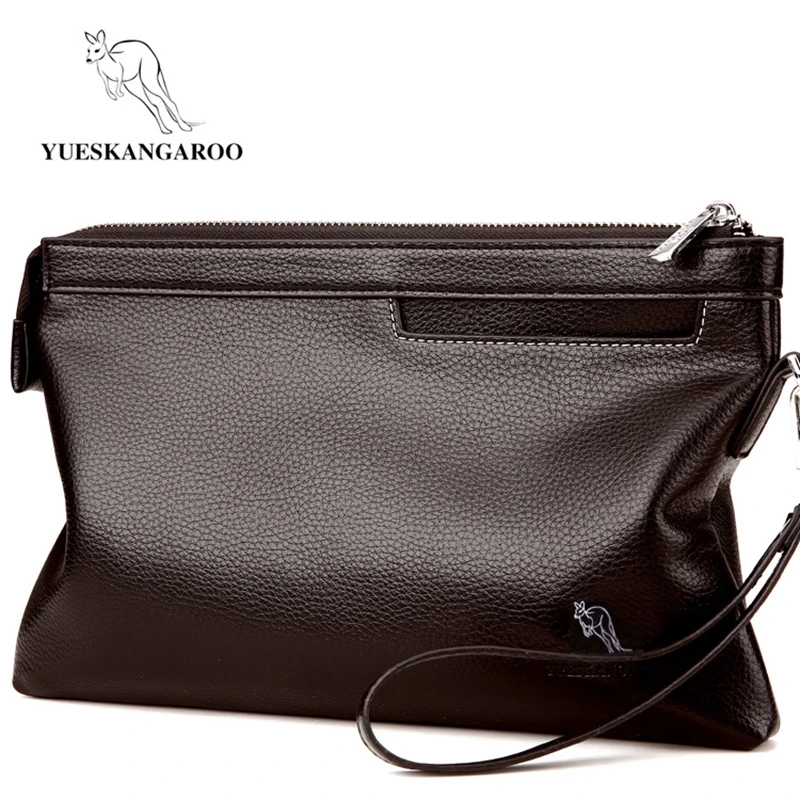 YUESKANGAROO, кожаный конверт, мужской клатч, сумка для телефона, вместительный кошелек, мужской клатч, браслеты на молнии, Мужской Длинный кошелек