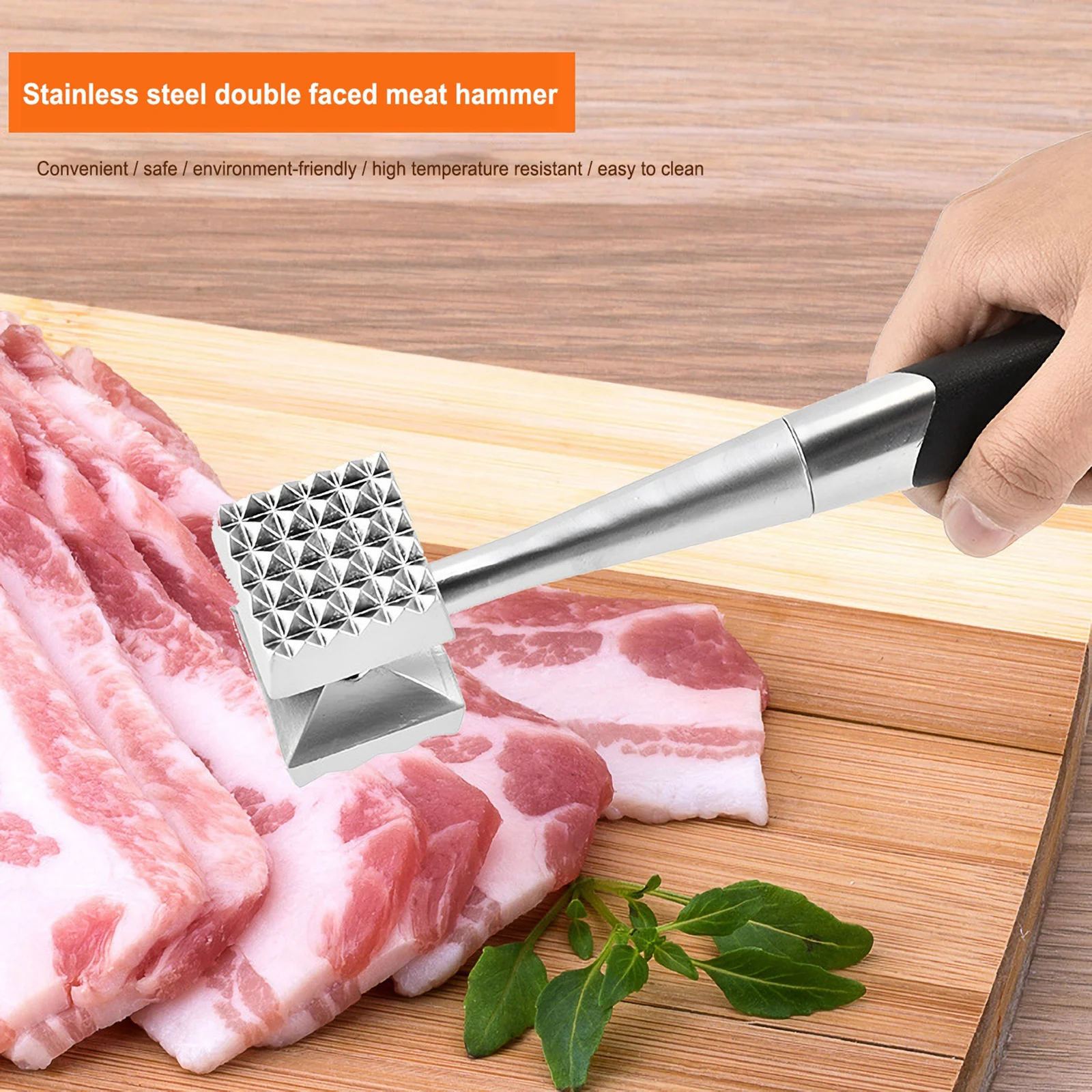 Zinc Alloy Meat Hammer Double-sided Design with Hanging Hole Comfortable Handle Heavy Duty Kitchen Tool | Дом и сад