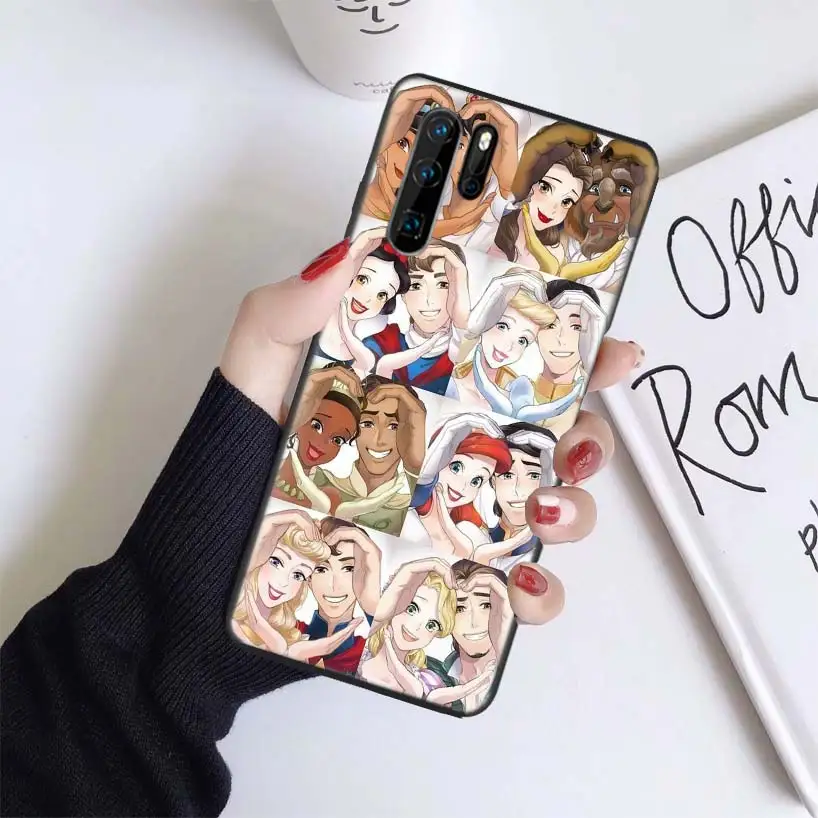 Черный чехол Disneys Princess Heart для huawei mate 30 20 10 P30 P20 P10 Pro Lite P Smart Z мягкий чехол для телефона