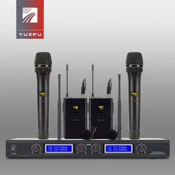 

YUEPU RU-8400 Professional UHF adjustable selectable Wireless Handheld Transmitter Clip Lavalier Microphone System 4 Channels