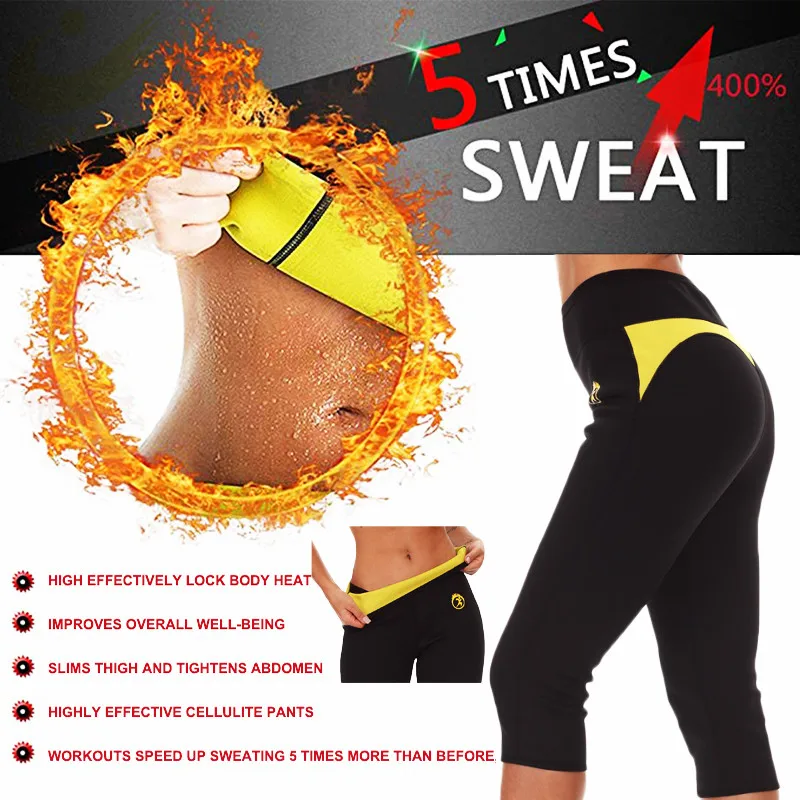 Fitness de Neoprene Perda de Peso Treino de Emagrecimento Leggings para Treino Queima de Gordura Lazawg Calças Capri Cintura Alta Fitness 6 Calcinha modeladora