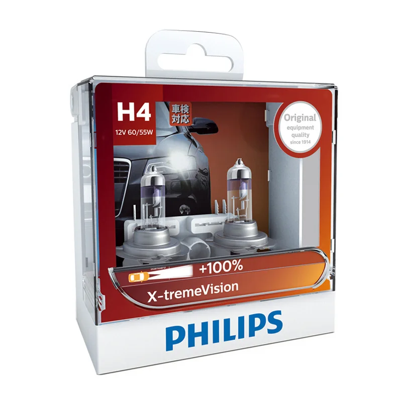 Philips Authentic H4 9003 12 в 60/55 Вт P43t X treme Vision Автомобильные фары яркие галогенные лампы