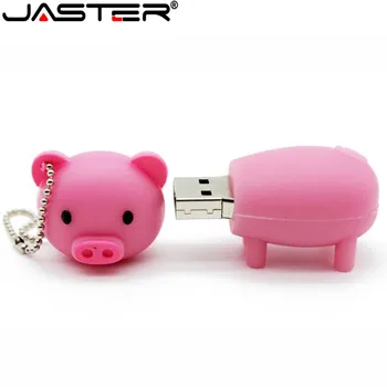 

JASTER Pen Prive Cartoon Pink Pig Pendrive 4GB 8GB 16GB 32GB 64GB Usb Flash Drive USB 2.0 Flash Memory Stick 128GB Gift
