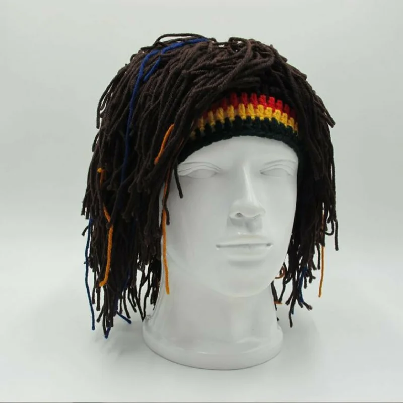 Новинка года, регги дреды унисекс, ямайская вязаная шапка-парик плетеная шляпа вечерние шапки раста шапка для волос