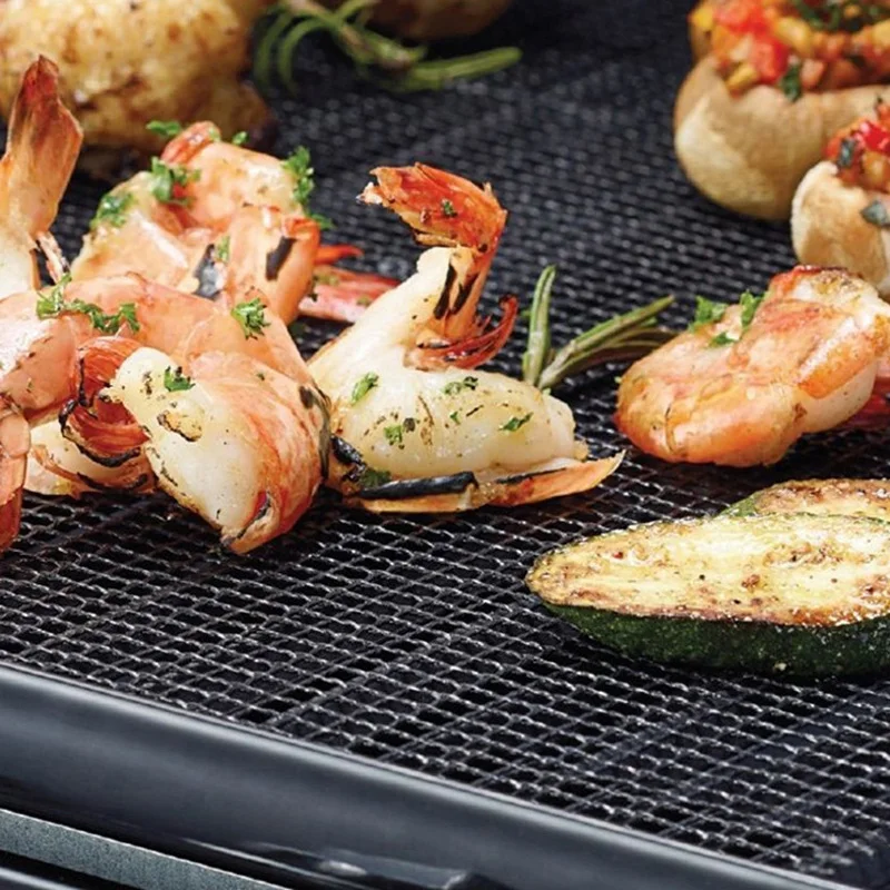 BBQ Grill Mat Reusable Kitchen Cooking Mesh Grill Mat Non-stick Teflon Grilling Mesh Mat Barbecue Liner Outdoor BBQ Accessories (5)