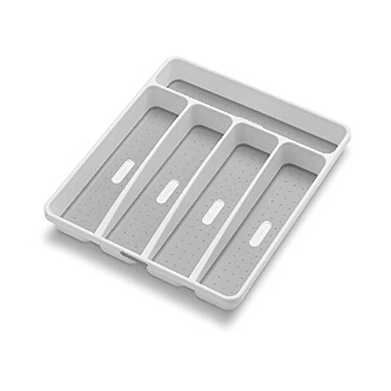 Подставка под столовые приборов коробка кухонный ящик Органайзер разделительная шкатулка с отделкой Экологичная ПП кухонная ложка нож поднос для столовых приборов - Цвет: gray 29x32x5cm