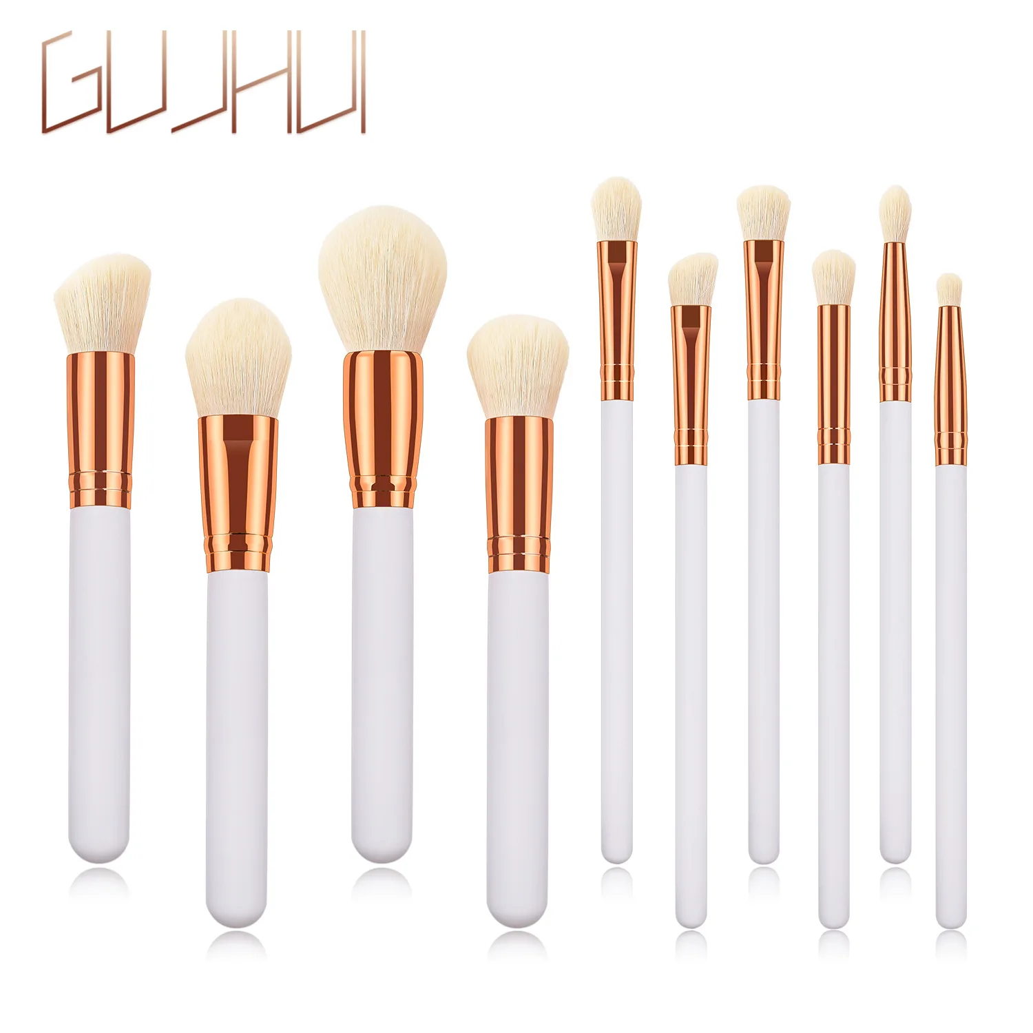 

10 Cosmetic Brush Cosmetic Tools Powder Eye Shadow Brush Platinum Rice Yellow Hair Suit GUJHUI