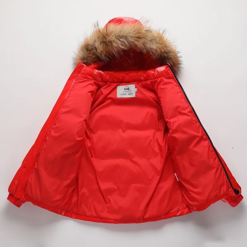 Olekid-30 градусов зимний детский лыжный костюм для девочек Водонепроницаемый пуховик пальто; комбинезоны; комплект одежды для мальчиков на возраст от 1 до 8 лет; детский зимний комбинезон