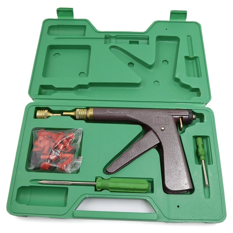 

Vacuum Tire Repair Gun Kit Motorcycle Electric Bicycle Vacuum Tire Repair Tools Puncture Plug Repair Block Air Leaking kit